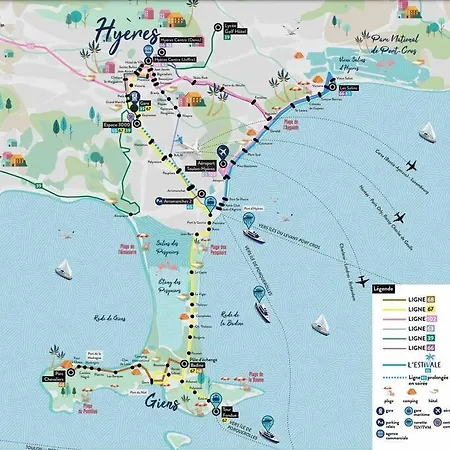 Διαμέρισμα 110 M2 De Terras Vue Mer, Pieds Dans L Eau Pour 6 Pers Maxi Avec Clim Et Wifi Fibre Avec 390 Places De Parking Gratuites A Proximite Ιέρ